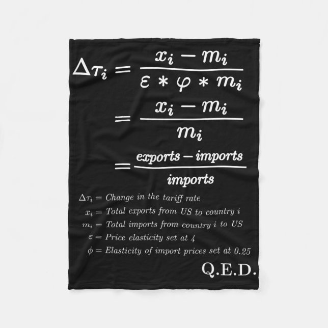 Trump-tullar är skatter – matematisk bevisformel p fleecefilt (Framsidan)