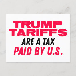Trump Tullar är Skatter som Betalas Av Oss Röda Vykort