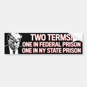 Trump Two Terms Prison Mugshot Anti-Trump 2024 Bildekal