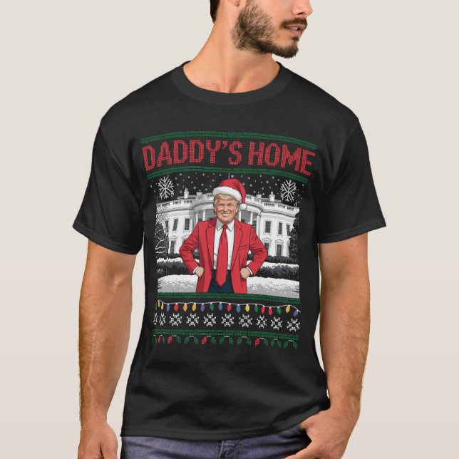 Trump Ugly jul Sweater Julafton T Shirt (Framsida)