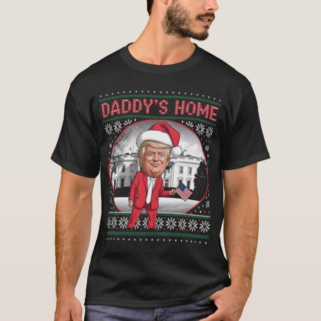 Trump Ugly jul Sweater Julafton T Shirt (Framsida)