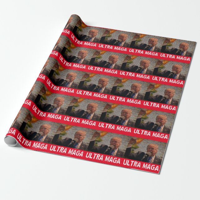 TRUMP ULTRA MAGA CHRISTMAS WRAPPING PAPPER PRESENTPAPPER (Utrullad)