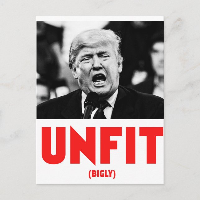 TRUMP UNFIT VYKORT (Framsida)