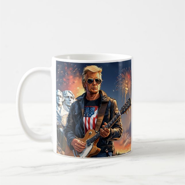 Trump-uppspelning av elektriskt Guitar-montering R Kaffemugg (Vänster)