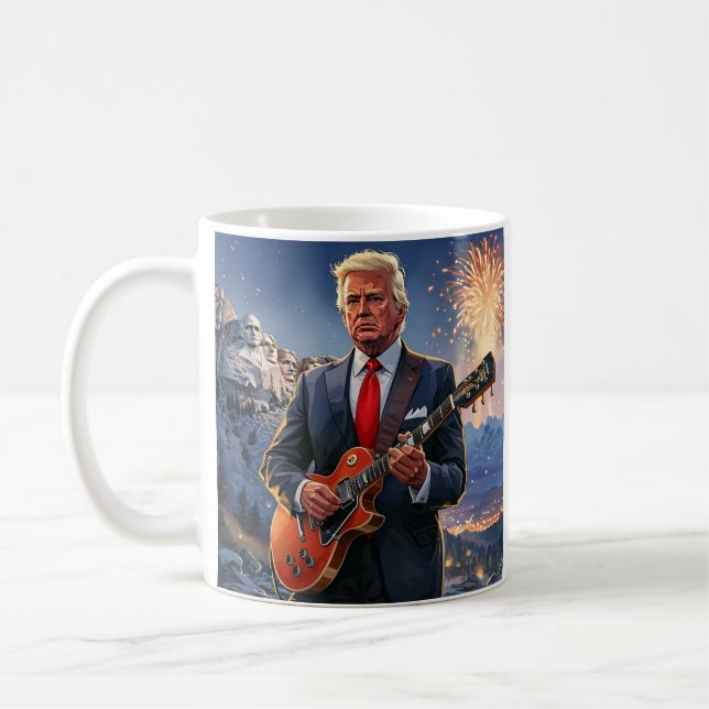 Trump-uppspelning av elektriskt Guitar-montering R Kaffemugg (Vänster)
