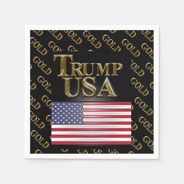 TRUMP USA GULD  PAPPERSSERVETT (Framsidan)