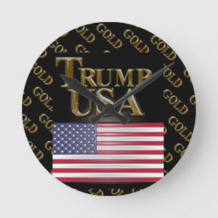 TRUMP USA GULD RUND KLOCKA