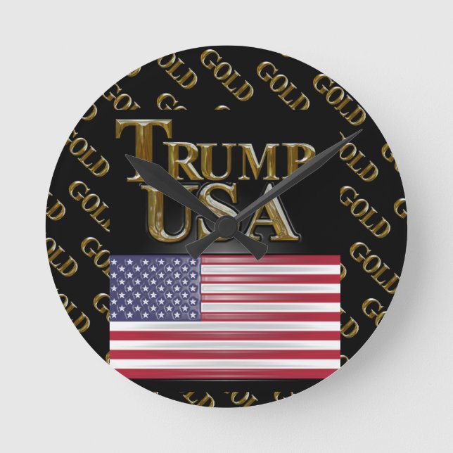 TRUMP USA GULD  RUND KLOCKA (Framsida)