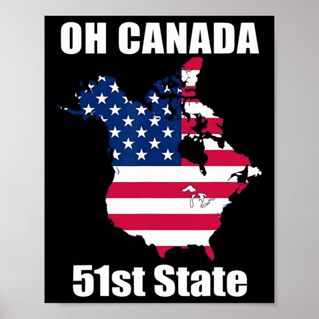 Trump USA Kanada Funny 51st State Poster (Framsidan)