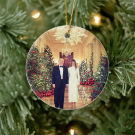 Trump: USA:s president Vita Huset Jul Julgransprydnad Keramik