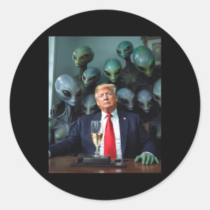 Trump Utommariskontor Foto Uap Ufo Utomjordisk Runt Klistermärke