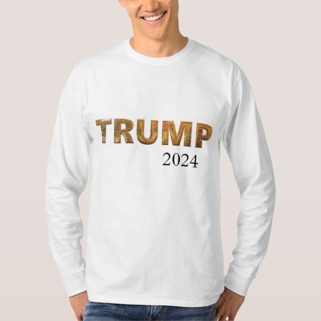 Trump, val 2024, White Långärmad T-Shirt (Framsida)