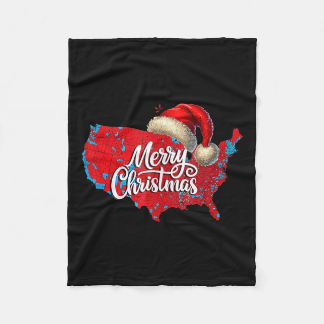 Trump Val Karta God jul Helgdag Santa H Fleecefilt (Framsidan)