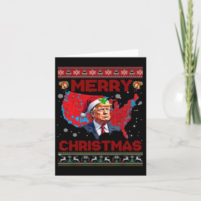 Trump Val Karta God jul Helgdag Santa H Kort (Framsida)