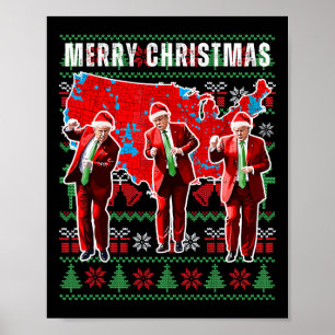Trump Val Karta God jul Helgdag Santa H Poster