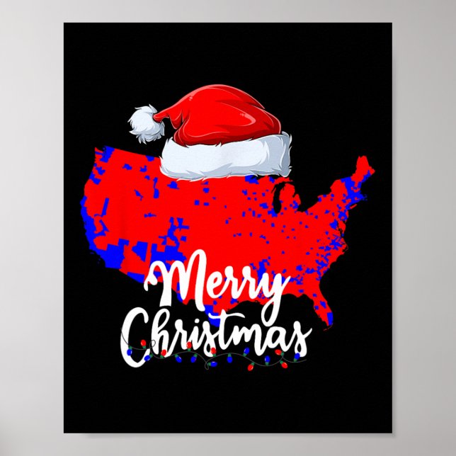Trump Val Karta God jul Helgdag Santa H Poster (Framsidan)