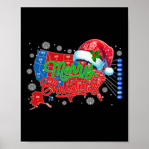 Trump Val Karta God jul Helgdag Santa H Poster
