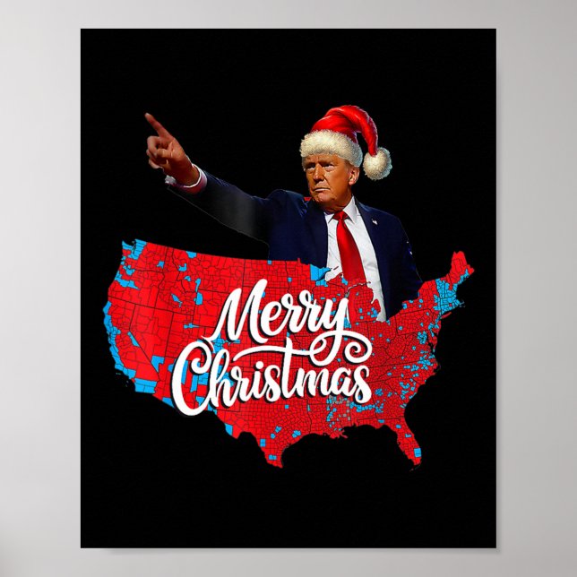 Trump Val Karta God jul Helgdag Santa H Poster (Framsidan)