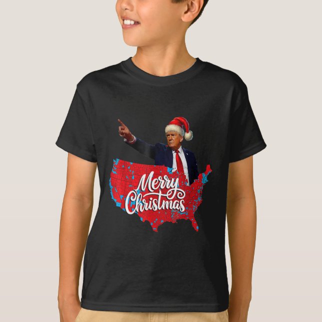 Trump Val Karta God jul Helgdag Santa H T Shirt (Framsida)