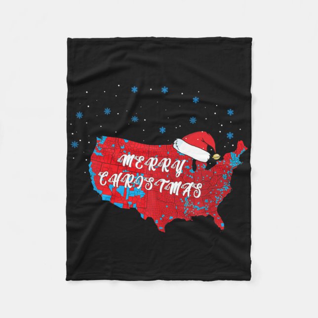Trump Valection Karta God jul Santa Hat Funny Fleecefilt (Framsidan)