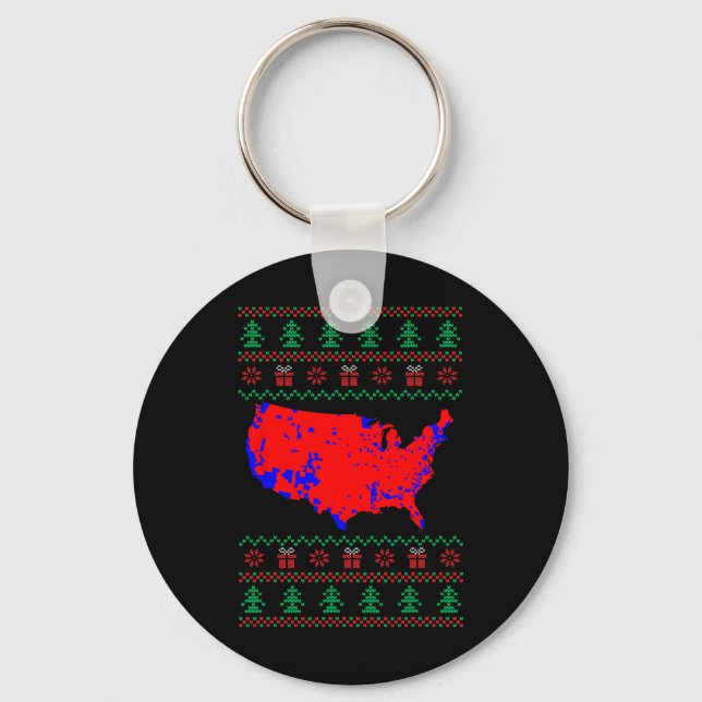 Trump Valection Karta God jul Ugly jul Nyckelring (Framsida)