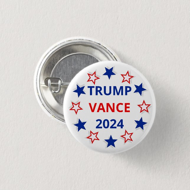 Trump, valknappen Vance 2024 Knapp (Framsida & baksida)