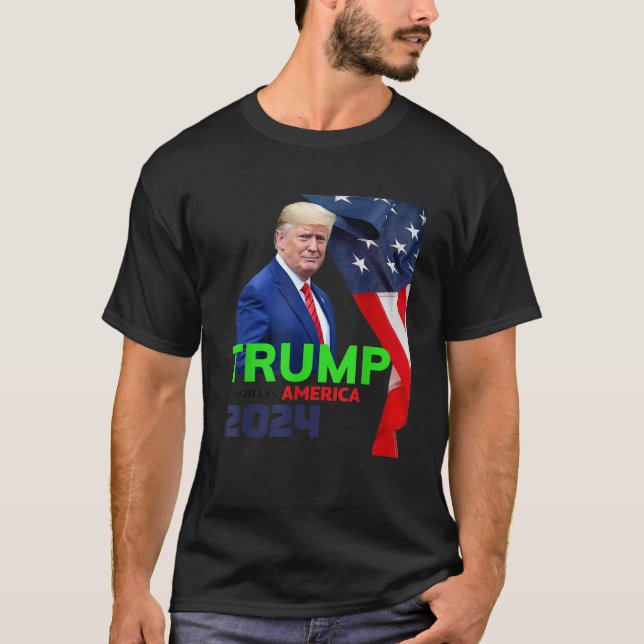 Trump Välsigna dig America 2024 Trump 2024 för pre T Shirt (Framsida)