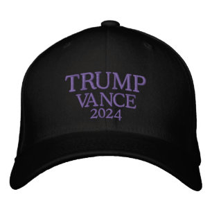 Trump Vance 2024 Black Broderad Keps