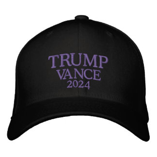 Trump Vance 2024 Black Broderad Keps