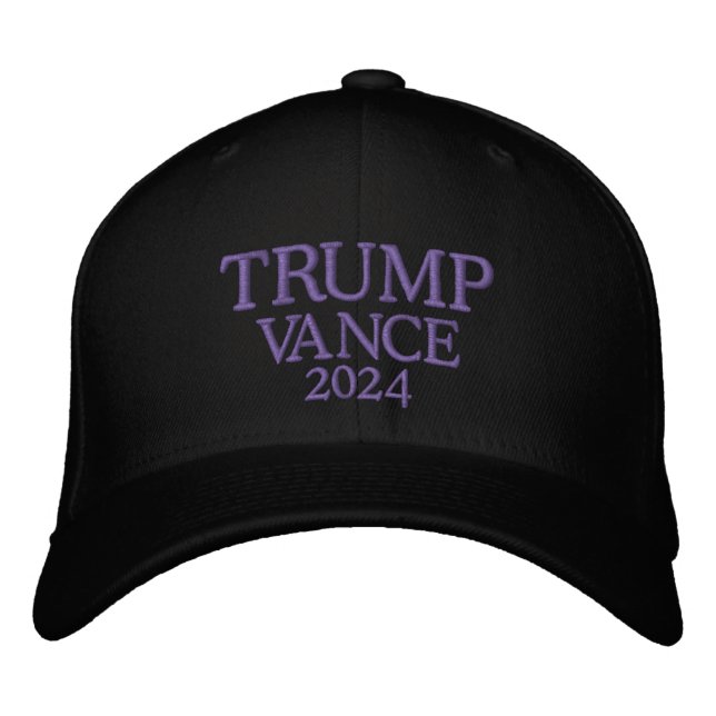 Trump Vance 2024 Black Broderad Keps (Framsida)