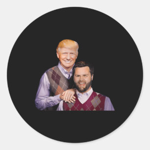 Trump Vance 2024 Brothers Funny Parody Trump J D V Runt Klistermärke