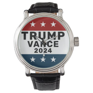 Trump Vance 2024 Classic Star Pinback Armbandsur