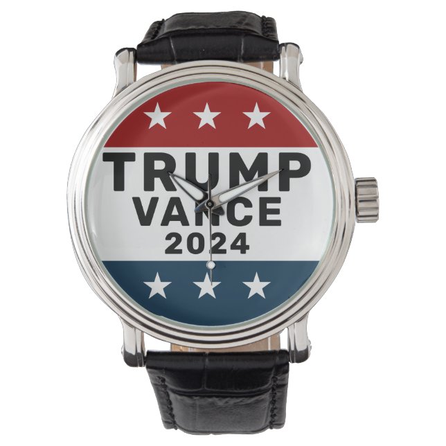 Trump Vance 2024 Classic Star Pinback Armbandsur (Framsida)