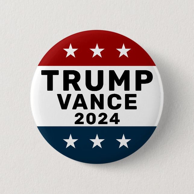 Trump Vance 2024 Classic Star Pinback Knapp (Framsida)