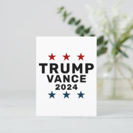 Trump Vance 2024 Classic Star Vykort