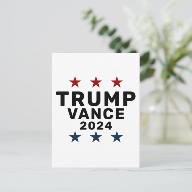 Trump Vance 2024 Classic Star Vykort (Stående Fram)