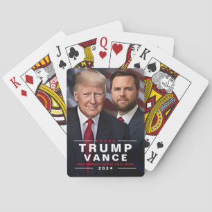 Trump Vance 2024 Collecsible Kampanj Photo Casinokort