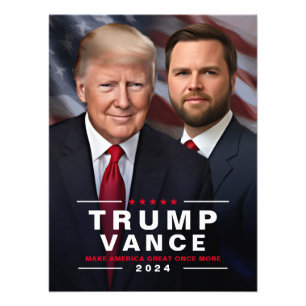 Trump Vance 2024 Collecsible Kampanj Photo Fototryck