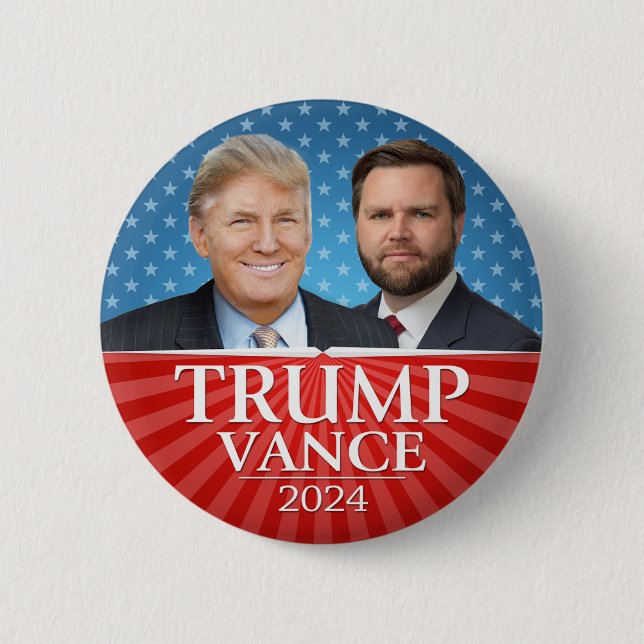Trump Vance 2024 - Donald President JD Vice Photo Knapp (Framsida)