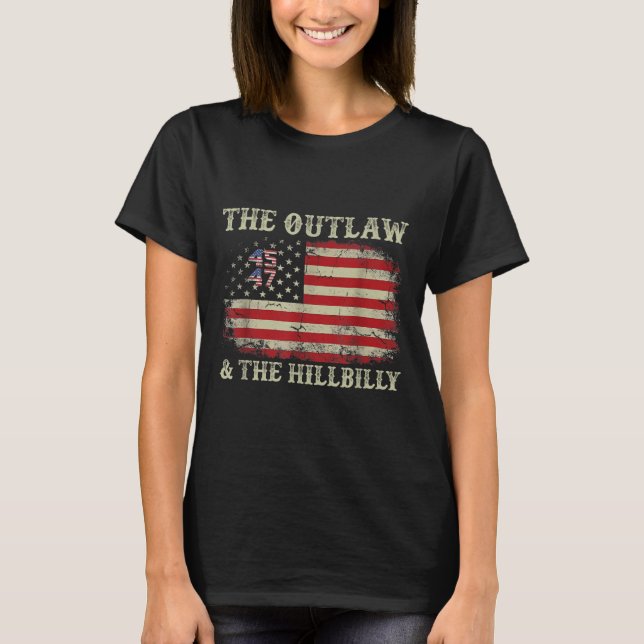 Trump Vance 2024 Donald Trump J.d. Vance Outlaw&a T Shirt (Framsida)