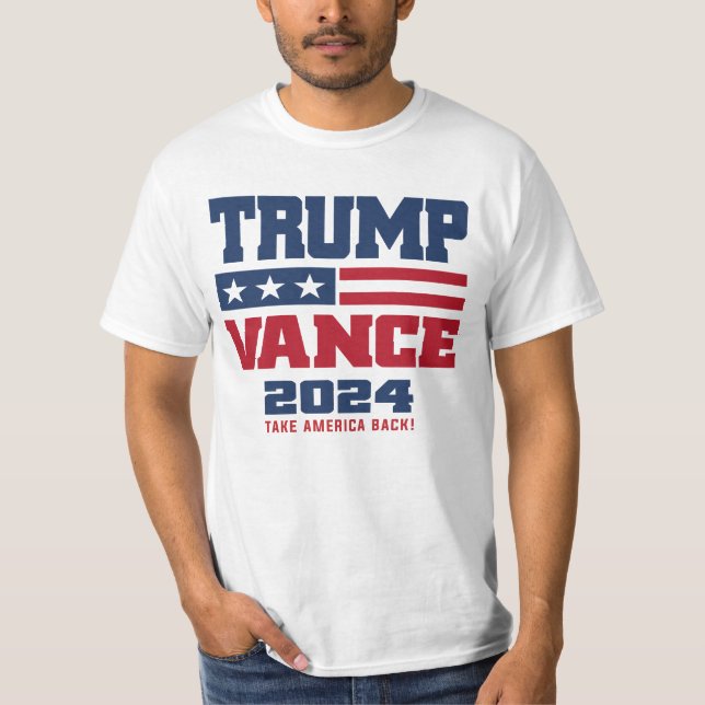Trump Vance 2024 Donald Trump J.D. Vance T Shirt (Framsida)