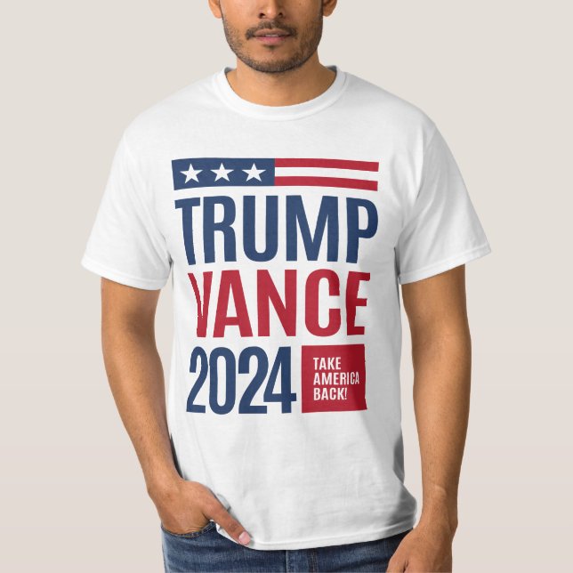 Trump Vance 2024 Donald Trump J.D. Vance T Shirt (Framsida)