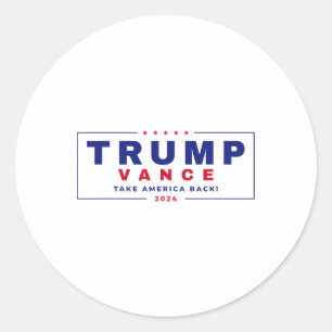 Trump Vance 2024 Donald Trump J.d. Vance Take Amer Runt Klistermärke