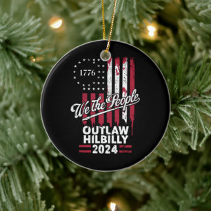 Trump Vance 2024 Donald Trump Outlaw Hillbilly Julgransprydnad Keramik