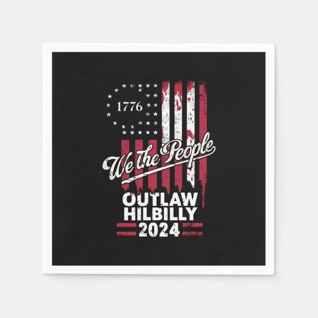 Trump Vance 2024 Donald Trump Outlaw Hillbilly Pappersservett (Framsidan)