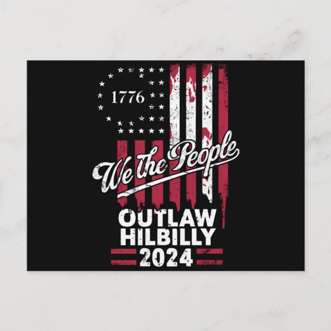 Trump Vance 2024 Donald Trump Outlaw Hillbilly Vykort (Framsida)