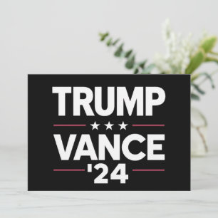 Trump Vance 2024 för president VP USA Inbjudningar