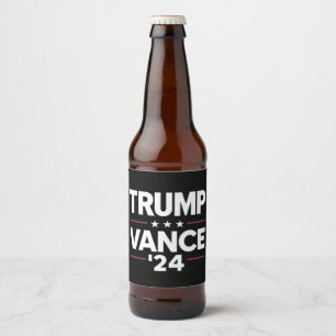 Trump Vance 2024 för president VP USA Ölflaska Etikett