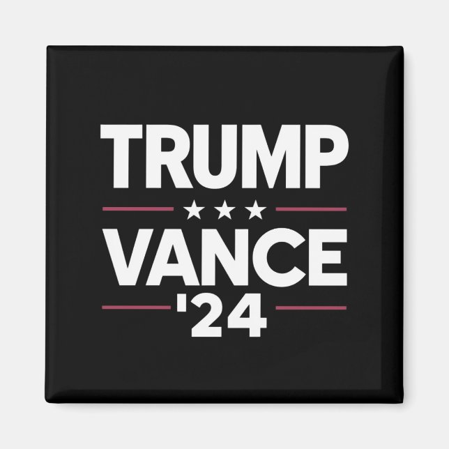 Trump Vance 2024 För President VP USA Val Magnet (Framsidan)