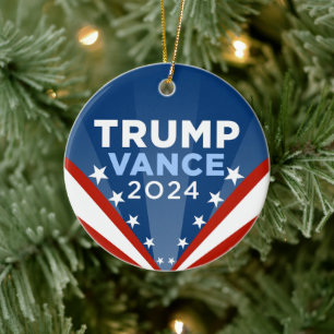 Trump Vance 2024 Julgransprydnad Keramik